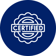 Blue certified emblem icon