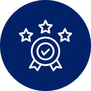 Achievement emblem with checkmark