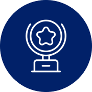 Award symbol with star in circle
